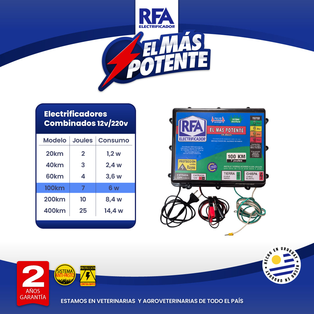 Electrificador RFA - 12V/220V - 100KM