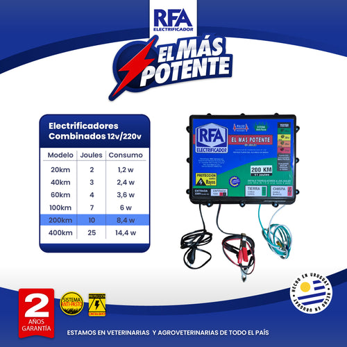 Electrificador RFA - 12V/220V - 200KM