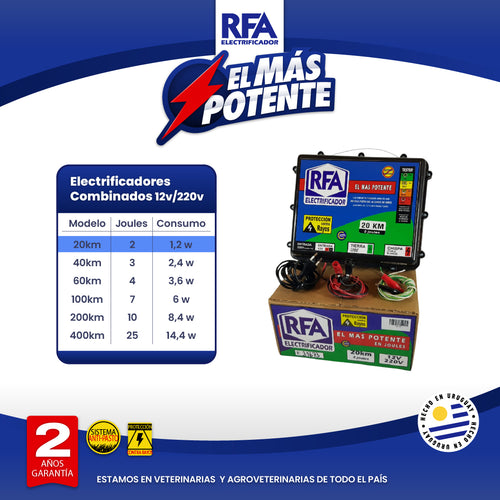 Electrificador RFA - 12V/220V - 20KM