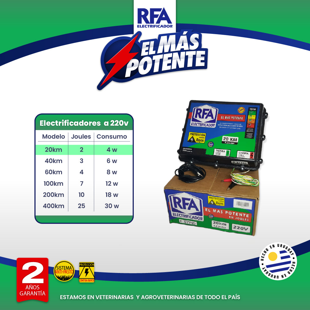 Electrificador RFA - 220V - 20KM